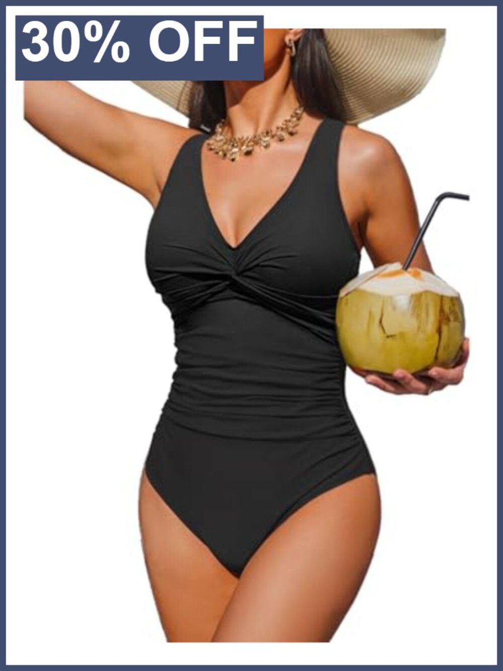 Women's Tummy Control One Piece Swimsuit Push Up Full Coverage Bathing Suit